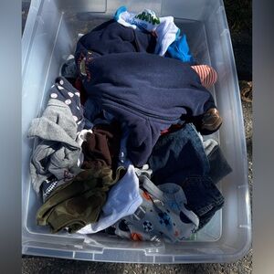 Box of boys size 3-6 month Clothes